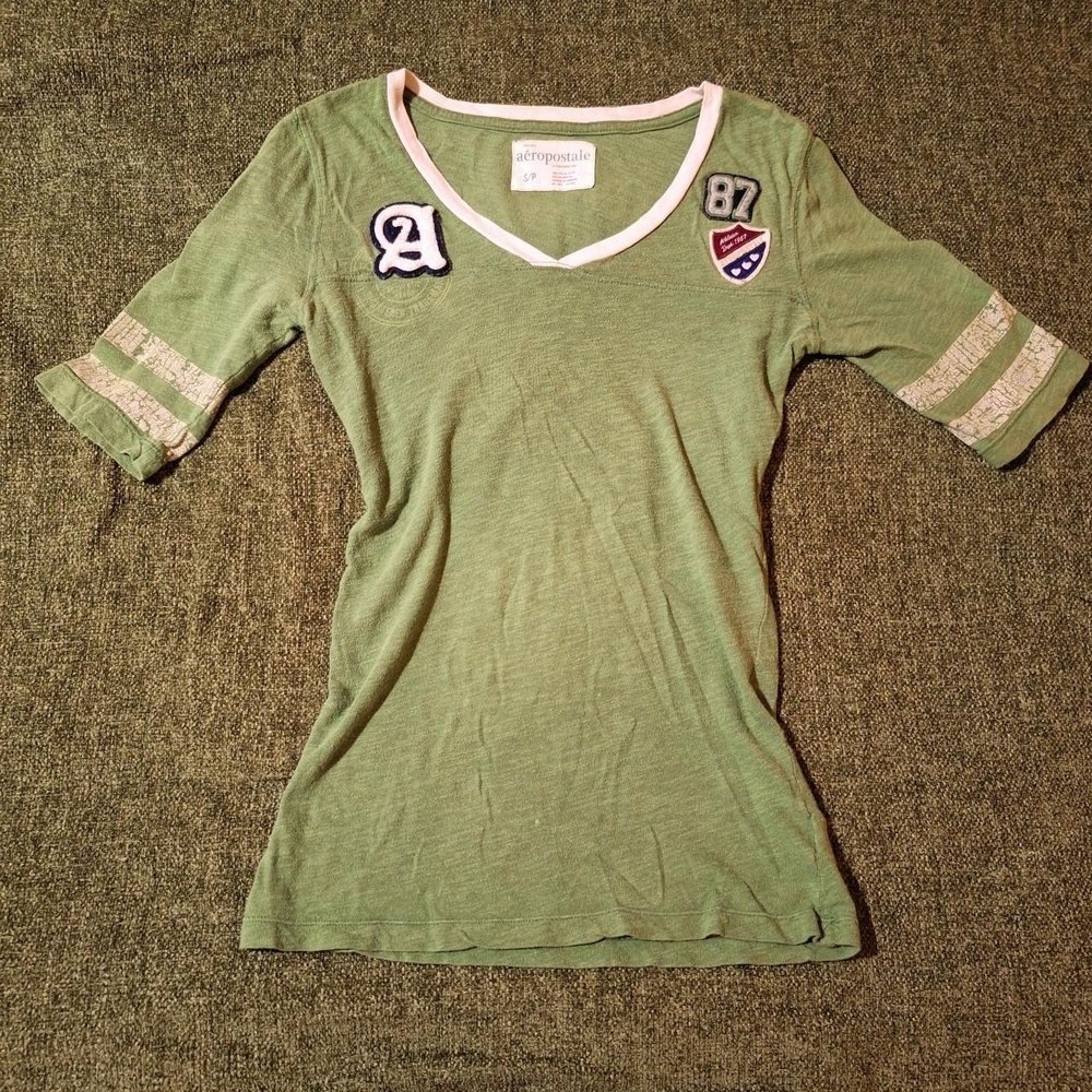 Green Aeropostale Shirt with Patches